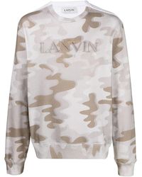 Lanvin - Logo-Embroidered Camouflage-Print Sweatshirt - Lyst