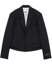 MSGM - Cropped Notch-Lapels Jacket - Lyst
