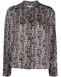 Isabel Marant - Leidy Geometric-print Long-sleeve Shirt - Lyst