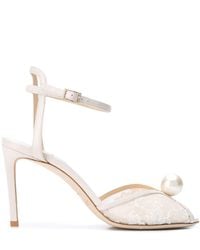 Jimmy Choo - Sacora 85 Lace Leather Sandals - Lyst