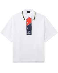 Kolor - Logo-embroidered Polo Shirt - Lyst