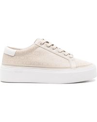 Calvin Klein - Logo-Print Flatform Sneakers - Lyst