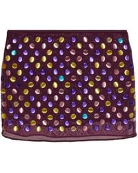 Oséree - Appliqué-Embellished Mesh-Mini Skirt - Lyst