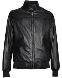 Blusotto - Leather Bomber Jacket - Lyst