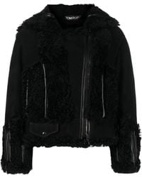 Tom Ford - Shearling Zip-Up Leather Jacket - Lyst