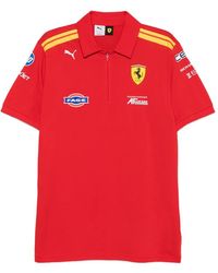 PUMA - X Ferrari Logo-Patch Zip-Fastening Polo Shirt - Lyst