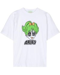 Aries - Camiseta con logo estampado - Lyst