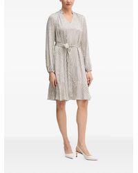 MARC AUREL - Robe Imprimée À Taille Ceinturée Et Motifs - Lyst