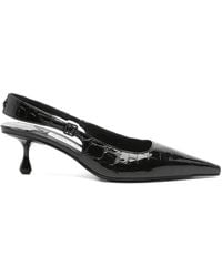 Jimmy Choo - Amel Pointed Croc-Effect Slingback Pumps - Lyst