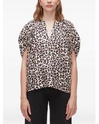 3.1 Phillip Lim - Animal Print V-Neck Top - Lyst