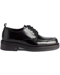 Ami Paris - Square-toe Brushed Leather Derby Shoes - Lyst