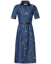 Altuzarra - Sequin-Embellished Floral-Print Midi Shirt Dress - Lyst