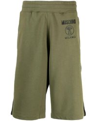 Moschino - Logo-Print Organic Cotton Track Shorts - Lyst