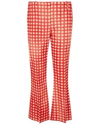 Ermanno Scervino - Gingham-Check Flared Trousers - Lyst