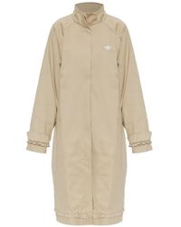 adidas - Ruffled-Trim Logo Coat - Lyst
