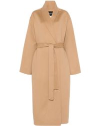 Fabiana Filippi - Belted Cashmere Shawl Collar Coat - Lyst