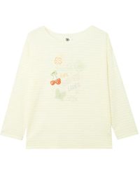 B+ AB - Striped Long-Sleeve Graphic-Print T-Shirt - Lyst