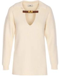 Elisabetta Franchi - Pullover Mit Kragendetail - Lyst