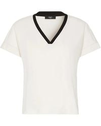 Weekend by Maxmara - Contrast-Trim V-Neck T-Shirt - Lyst