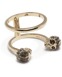 Alexander McQueen Ring mit Strass - Mettallic