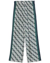 CASABLANCA - Check Monogram Silk Trousers - Lyst