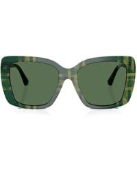 Burberry - Gafas de sol con montura cuadrada a cuadros - Lyst