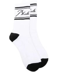 Rhude - Script Logo-Intarsia Socks - Lyst