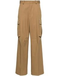 Victoria Beckham - Straight Twill Cargo Broek - Lyst