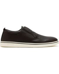Ferragamo - Gancini-Embossed Grained Leather Sneakers - Lyst