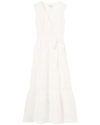 Claudie Pierlot - Robe Ceinturée À Bordure En Dentelle - Lyst