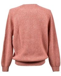 Brunello Cucinelli - Jersey de canalé con cuello redondo - Lyst