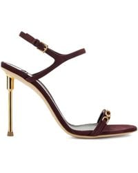 Elisabetta Franchi - Logo-Plaque Heeled Sandals - Lyst