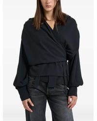 IRO - Wrap-Style Gathered-Shoulder Shirt - Lyst