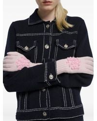Barrie - Cashmere Flower-Embellished Gloves - Lyst