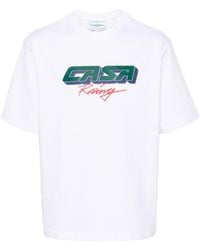 Casablanca - Casa Racing Brand-print Organic Cotton-jersey T-shirt - Lyst