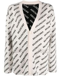 Balenciaga - Cardigan mit Logo-Print - Lyst