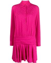 Pinko - Logo-Jacquard Pleated Shirtdress - Lyst