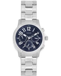 Guess - Stainless Steel Multi-Fuction Watch 44 Mm - Lyst