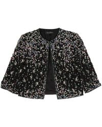 Jenny Packham - Vanity Bead-Embellished Cropped Jacket - Lyst