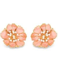 Oscar de la Renta - Carnation Clip-On Earrings - Lyst