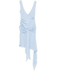 The Attico - V-Neck Draped Mini Dress - Lyst