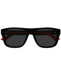 Gucci - Web-Stripe Square-Frame Sunglasses - Lyst