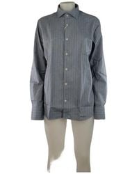 Tintoria Mattei 954 - Herringbone-Pattern Long-Sleeve Shirt - Lyst