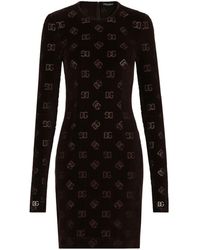 Dolce & Gabbana - Vestido corto con monograma en jacquard - Lyst