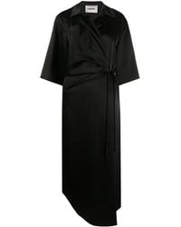 Nanushka - Satin Wrap Dress - Lyst
