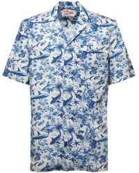 MC2 Saint Barth - And Graphic Print Linen Shirt - Lyst