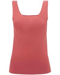 JW Anderson - Jw-embroidered Ribbed Tank Top - Lyst