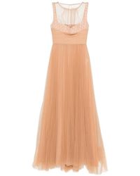 Elisabetta Franchi - Sheer-Detail Sleeveless Maxi Dress - Lyst