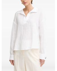 Emporio Armani - Chemise En Popeline De Lin À Manches Longues - Lyst