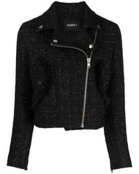 Goen.J - Chaqueta Biker Corta De Tweed - Lyst